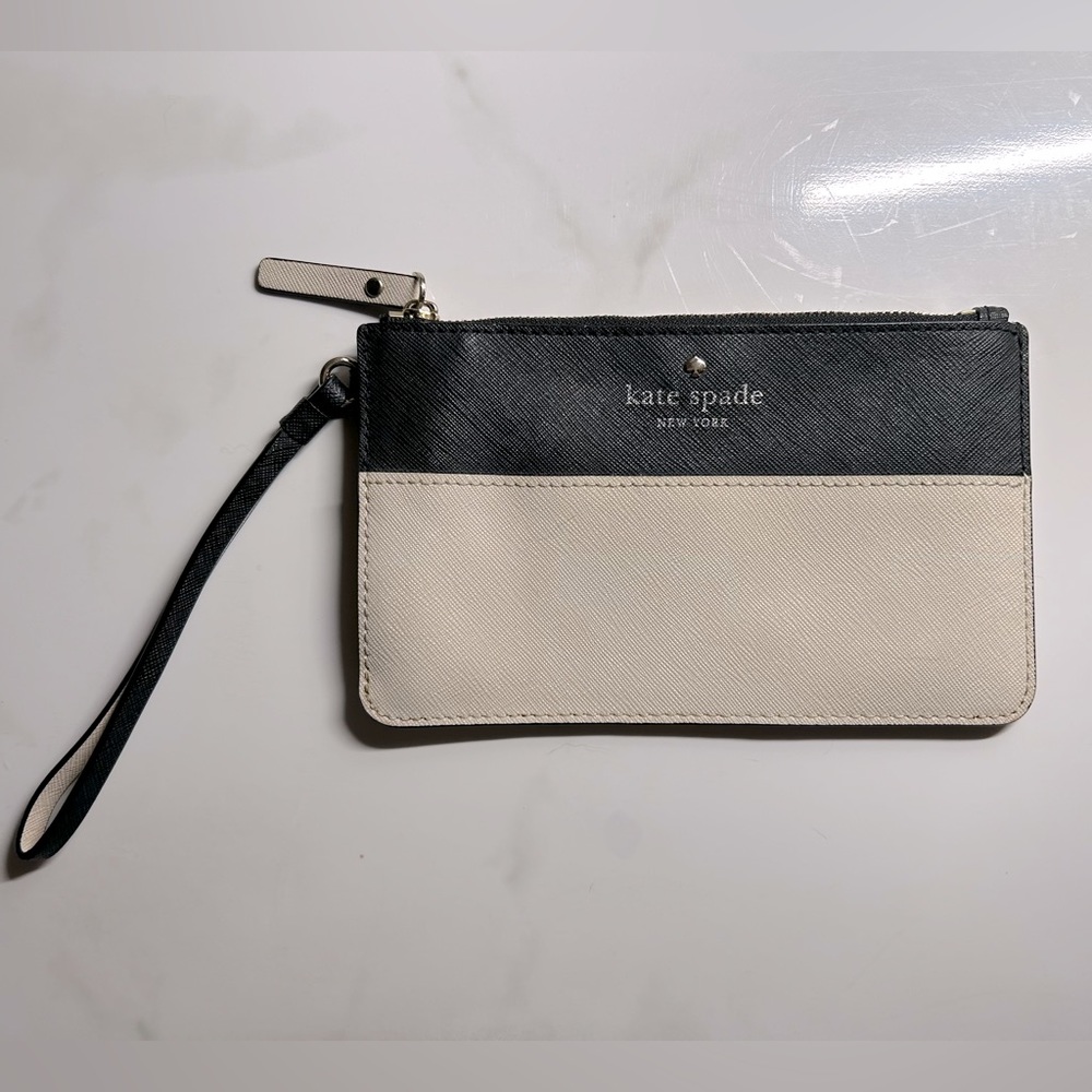 Kate Spade Tan and Black Wristlet
